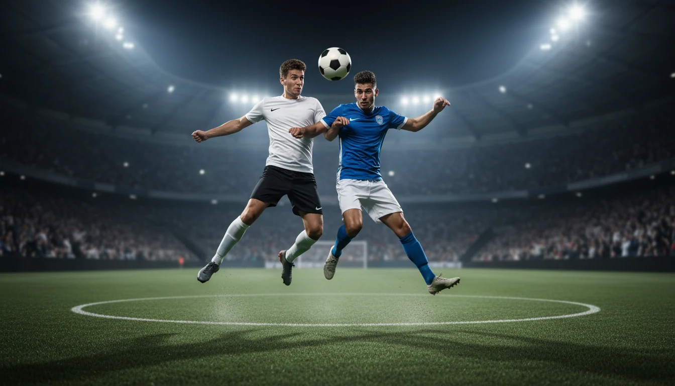 Partita di Champions League con giocatori in azione sul campo